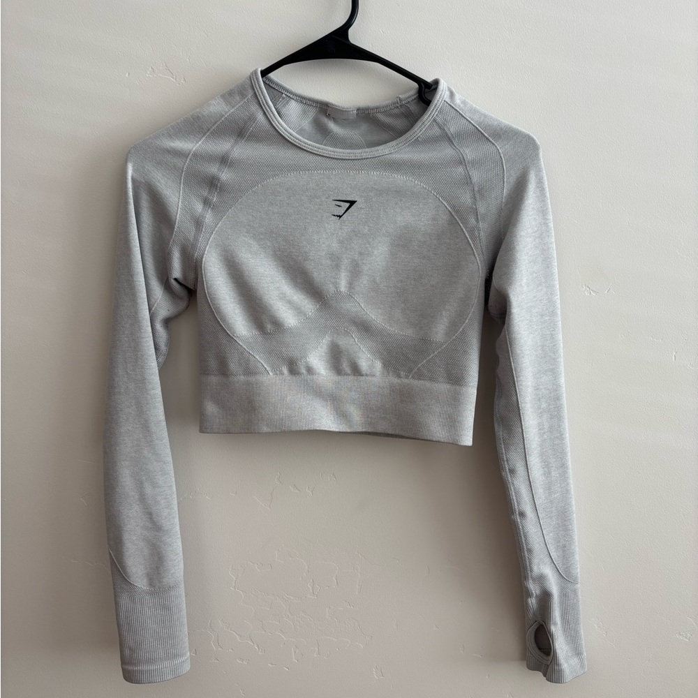 Gym Shark Light Gray Seamless Cropped top